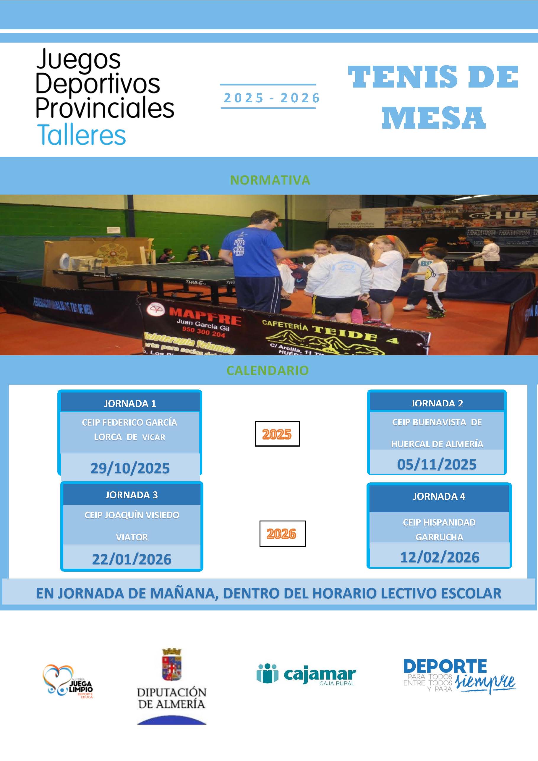 Talleres Educativos de Promoción del Tenis de Mesa. Huércal de Almería 05-11-25